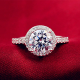 2.8ct Round Cut VVS1/D Diamond Halo Hollow Engagement Ring 18K White Gold Finish