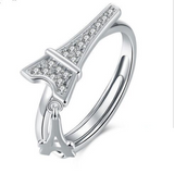 1.5ct Round Diamond Eiffel Tower Proposal Engagement Ring 14K White Gold Over