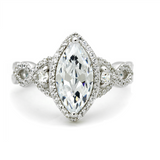 4.5ct Marquise Diamond Halo Infinity Band Engagement Ring 14K White Gold Over