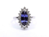 2ct Engagement Ring Marquise Cut Blue Sapphire Diamond Floral 14k WhiteGold Over