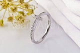 0.23ct Round Cut Moissanite Holy Cross Women Wedding Band 14k White Gold Plated