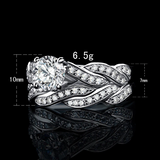 2.8ct Round Cut Diamond Engagement Ring 14k White Gold Finish Twist Bridal Set