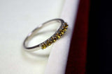 0.45ct Wedding Band Round Cut Yellow Sapphire Anniversary 14k White Gold Finish