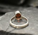 2ct Engagement Ring Oval Cut Red Garnet Bezel Set Solitaire 14k WhiteGold Finish