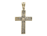 0.75ct Round Cut VVS1D Diamond Pendant Cross 14k Yellow Gold Finish NO CHAIN