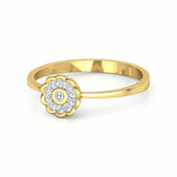 1.2ct Round Cut Diamond Engagement Ring Floral Minimalist 14k Yellow Gold Finish