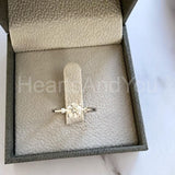 0.4ct Round Cut Moissanite Solitaire Women Engagement Ring 14k White Gold Plated