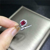 1ct Oval Cut Pink Ruby Engagement Ring Halo Bypass Design 14k White Gold Finish