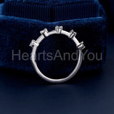 0.5ct Round Cut Moissanite Minimalist Half Eternity Band 14k White Gold Plated