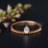 0.2ct Pear Cut Simulated Diamond Solitaire Engagement Ring 14K YellowGold Plated