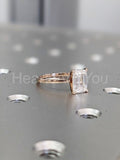 0.3ct Emerald Simulated Diamond Solitaire Engagement Ring 14k Yellow Gold Plated