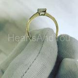 0.5ct Asscher Simulated Diamond Solitaire Engagement Ring 14k Yellow Gold Plated