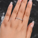 0.15ct Round Cut Moissanite Half Eternity Wedding Band 14k White Gold Plated