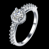 2Ct Round Cut Diamond Hidden Halo Solitaire with Accent Ring 14K White Gold Over