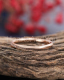 0.2ct Round Cut Moissanite Twisted Stackable Wedding Band 14k Rose Gold Plated