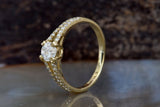 Split Shank Engagement Ring 1.6ct Round Cut VVS1D Diamond 14k Yellow Gold Finish