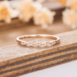 0.3ct Round Cut Moissanite Anniversary Women Wedding Band 14k Rose Gold Plated