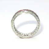 6Ct Princess Cut Pink Ruby Diamond Channel Set Wedding Band 14K White Gold Over