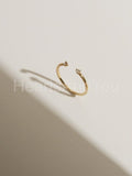 0.1ct Round Cut Moissanite Open Cuff Stackable Wed Band 14k Yellow Gold Plated
