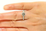 1.5ct Round Cut Diamond Solitaire with Accent Filigree Ring 14k WhiteGold Finish