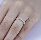 2.2ct Oval Simulated Diamond Halo Ring Half Eternity Band 14k White Gold Plated