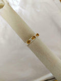 2.5ct Wedding Band Oval Cut Citrine Stylish Three Stone 14k White Gold Finish
