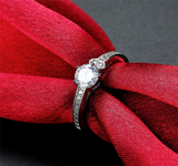 2.6Ct Round Cut Diamond Solitaire Accents Engagement Ring 18K White Gold Finish