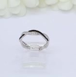 1.2ct Round Cut White & Black Diamond Wedding Band Infinity 14k White Gold Over