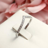0.45ct Round Cut Moissanite Curved Women Wedding Band 14k White Gold Plated