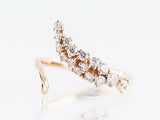 1ct Round Cut Diamond Engagement Ring Bypass Iced Design 14k Yellow Gold Finish