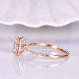 Accents Solitaire Engagement Ring 1.3ct Emerald Cut Diamond 14k Rose Gold Finish