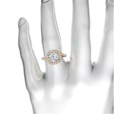 Swirl Twist Solitaire Engagement Ring 2ct Round Cut Diamond 14k Rose Gold Finish