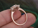 1.5ct Round Cut Diamond Engagement Ring Floral Solitaire 14k Rose Gold Finish