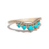 0.5ct Round Cut Simulated Turquoise Curved Stacking Band 14k Yellow Gold Plated