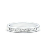 1ct Princess Diamond Wedding Band Channel Set Half Eternity 14k White Gold Over