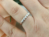 Five Stone Twist Wedding Ring Band 0.3ct Round Cut Diamond 14k White Gold Finish