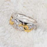 1.5ct Round Cut Diamond Engagement Ring 14k Dual Tone Finish Crescent Design