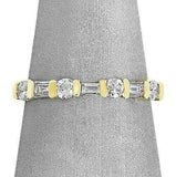 2.5ct Baguette Round Diamond Thin Minimalist Wedding Band 14K Yellow Gold Over