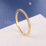 0.2ct Round Cut Moissanite Half Eternity Wedding Band 14k Yellow Gold Plated