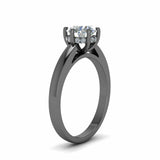 0.5ct Round Cut VVS1 D Diamond Solitaire Engagement Ring 14k Black Gold Finish