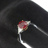 1.9ct Cushion Cut Pink Ruby Engagement Ring Trilogy 14k White Gold Finish