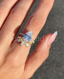 0.2ct Baguette Cut Simulated Diamond Curved Wedding Band 14k White Gold Plated