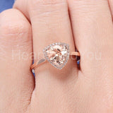 1.2ct Trillion Cut Simulated Morganite Solitaire Halo Ring 14k Rose Gold Plated