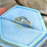 0.5ct Round Cut Moissanite Trilogy Minimalist Women Ring 14k Yellow Gold Plated