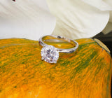Solitaire Engagement Ring 0.6ct Round Cut VVS1D Diamond 14k White Gold Finish