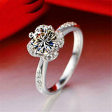 2.2ct Round Diamond Engagement Ring 14k White Gold Finish Halo Accent Solitaire