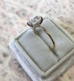 1.5ct Radiant Cut Diamond Solitaire Engagement Ring 14k Dual Tone Gold Finish