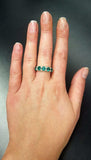 5ct Wedding Band Round Cut Green Emerald Half Eternity 14k White Gold Finish