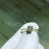0.5ct Asscher Simulated Diamond Solitaire Engagement Ring 14k Yellow Gold Plated