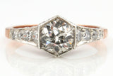 5Ct Round Cut Diamond Vintage Iced Solitaire Engagement Ring 14K Rose Gold Over